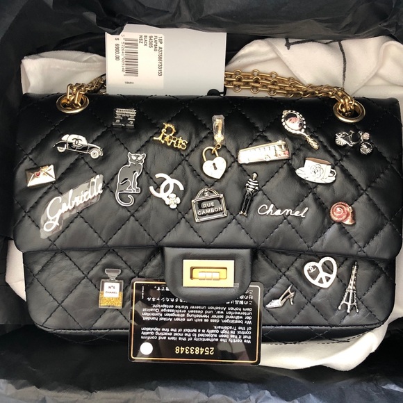CHANEL Handbags - Chanel Black Calfskin Lucky Charms Flap Bag 225